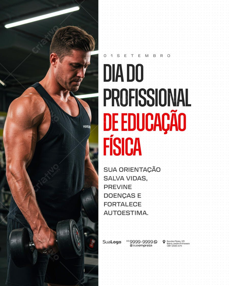Flyer Dia do Profissional de Educação Física PSD Editável