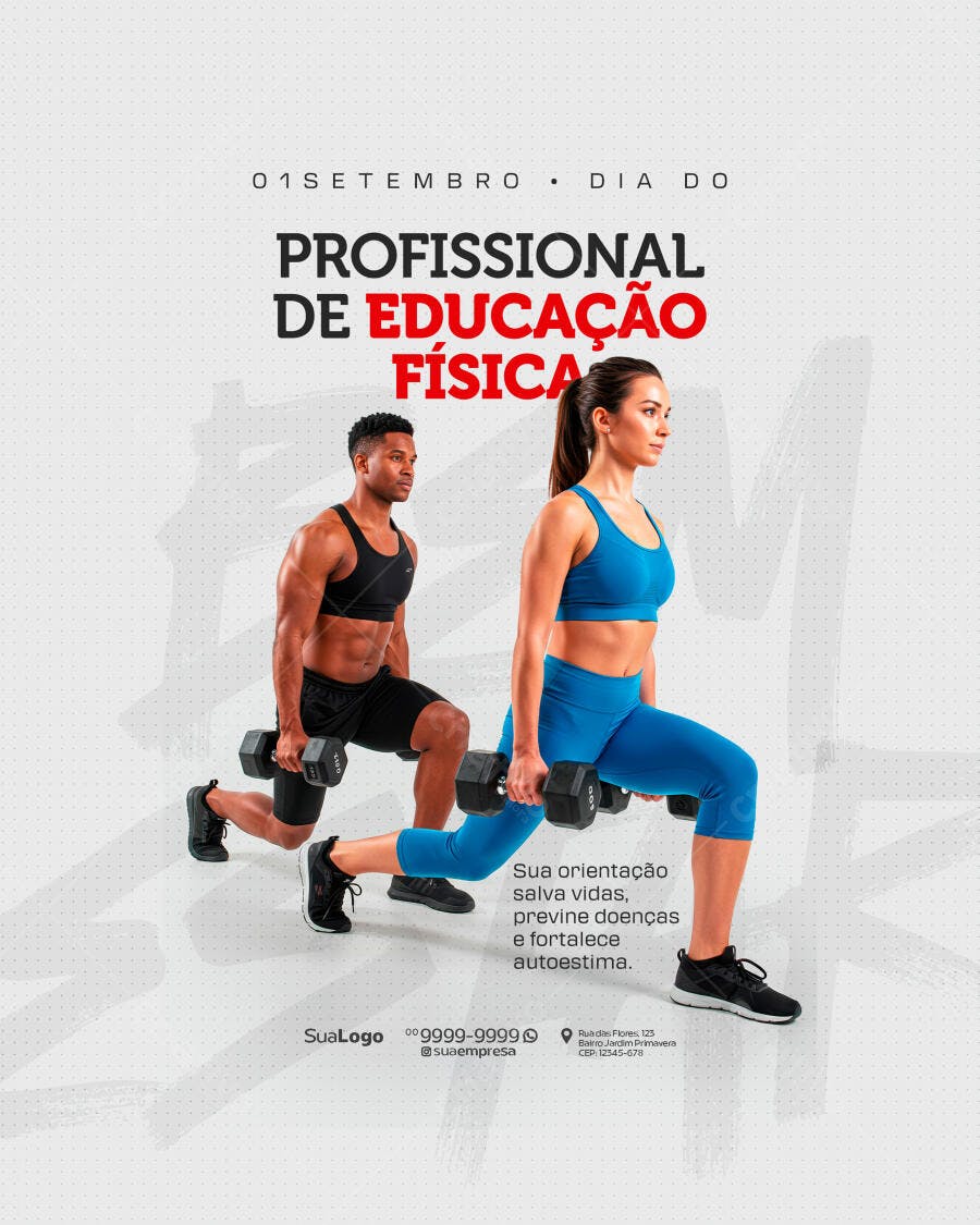 Flyer Dia do Profissional de Educação Física PSD Editável