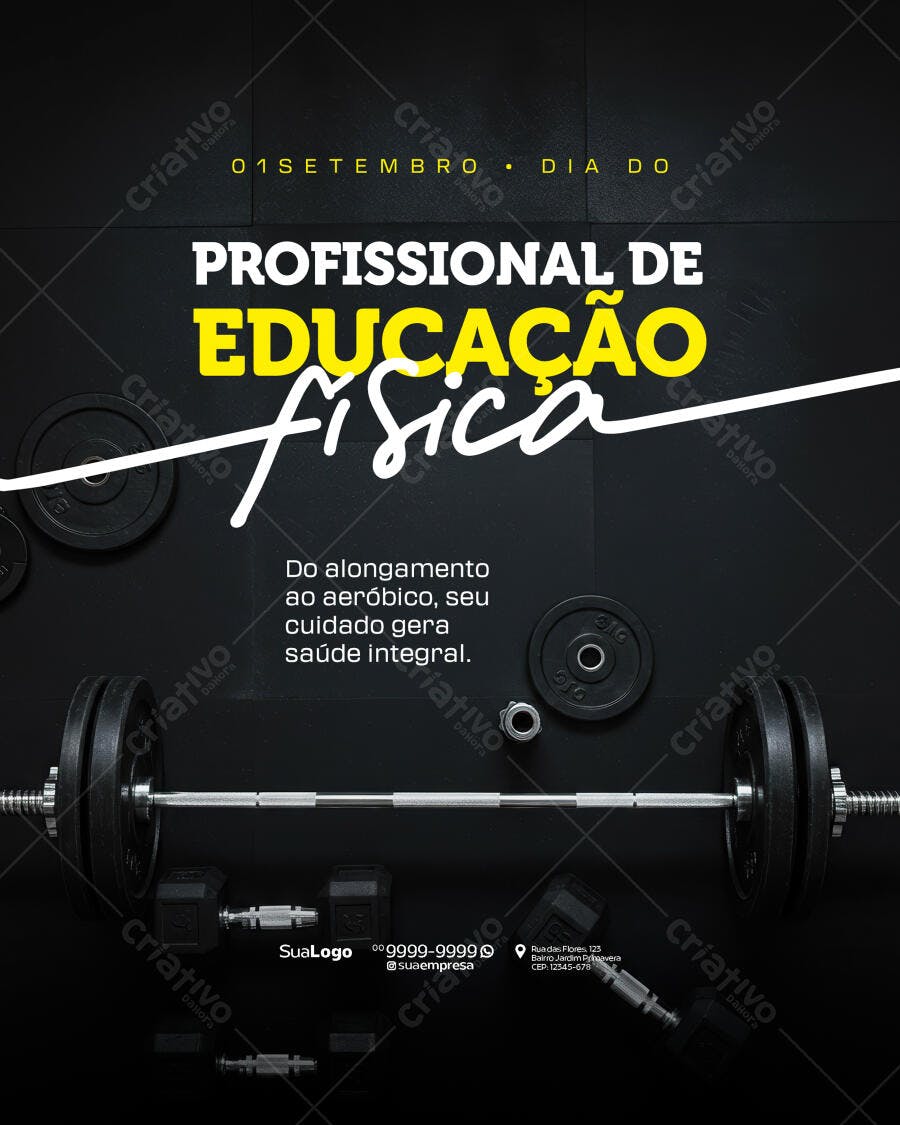 Flyer Dia do Profissional de Educação Física PSD Editável