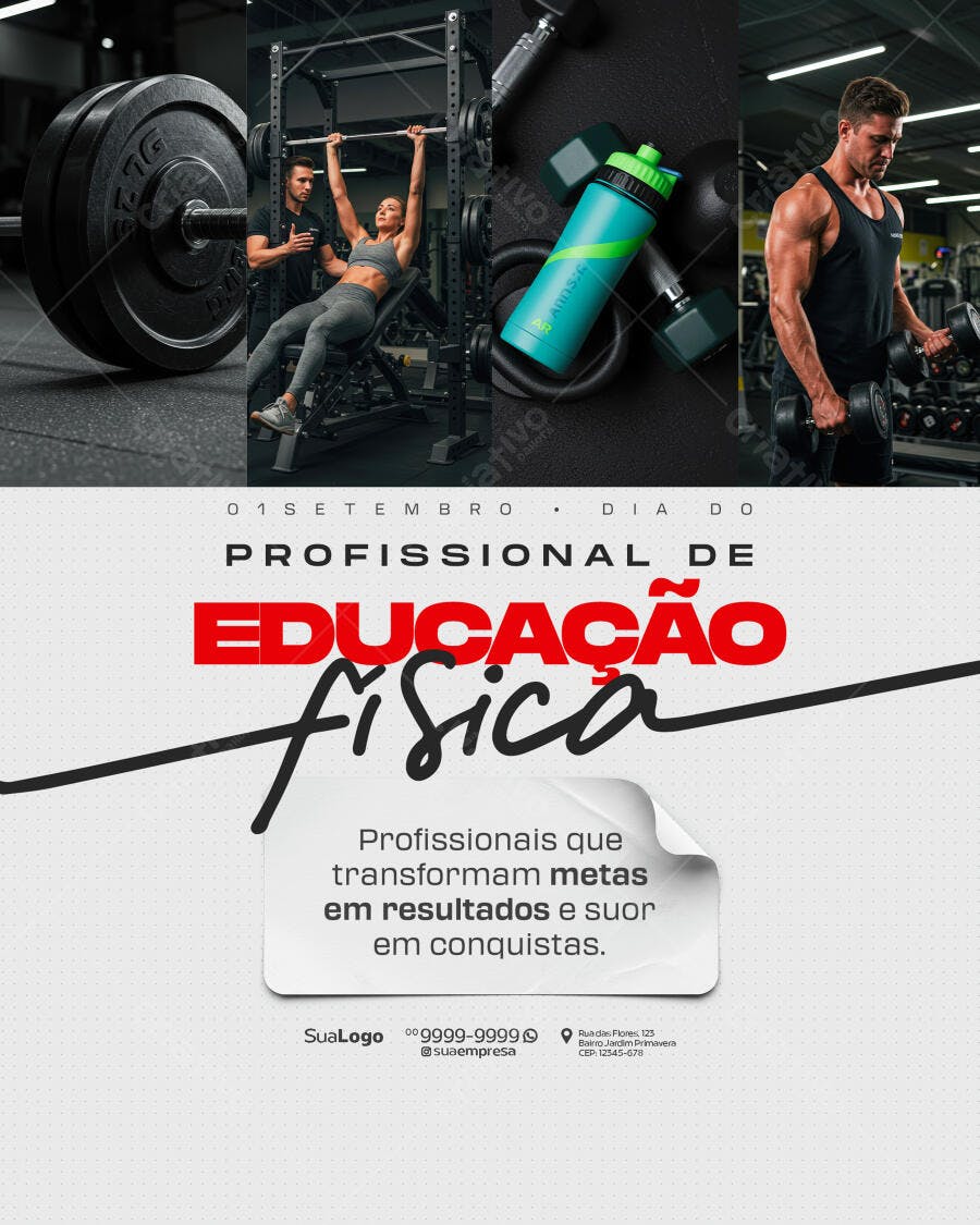 Flyer Dia do Profissional de Educação Física PSD Editável
