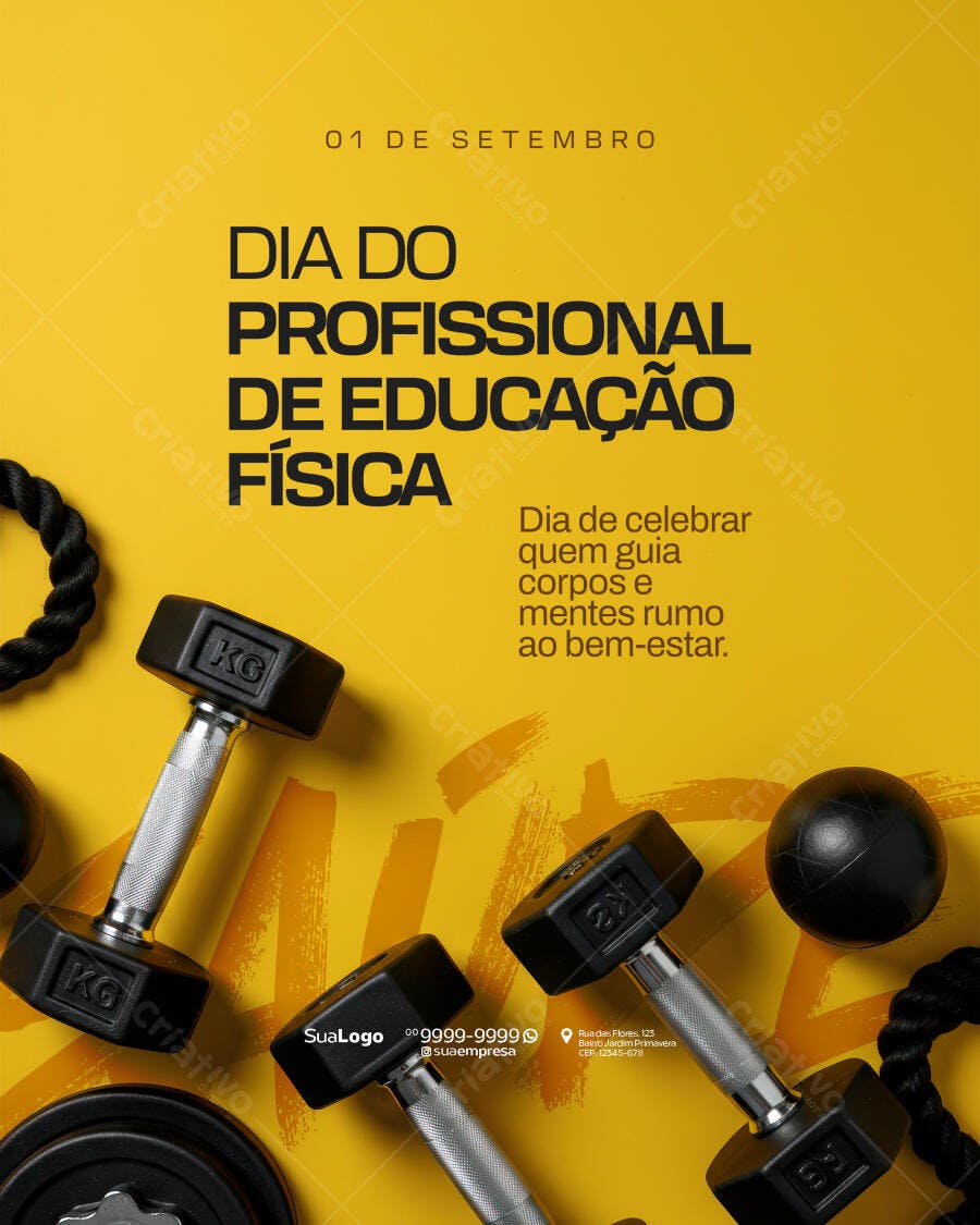 Flyer Dia do Profissional de Educação Física PSD Editável