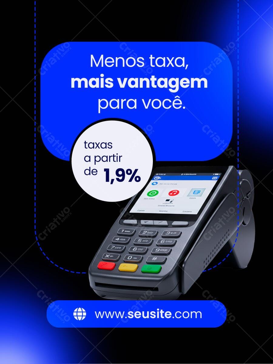 Banner Publicitário Maquininha de Cartão PSD Editável
