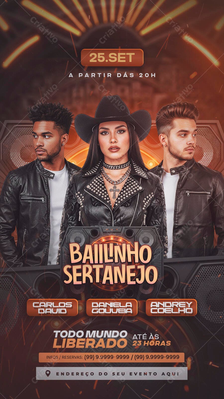 Flyer Baile Sertanejo PSD Editável
