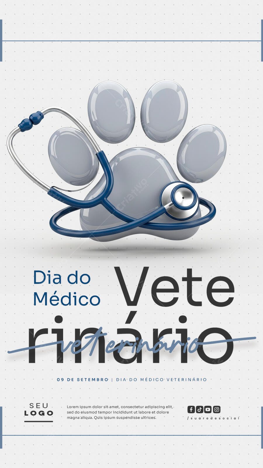 Flyer Dia do Médico Veterinário PSD Editável