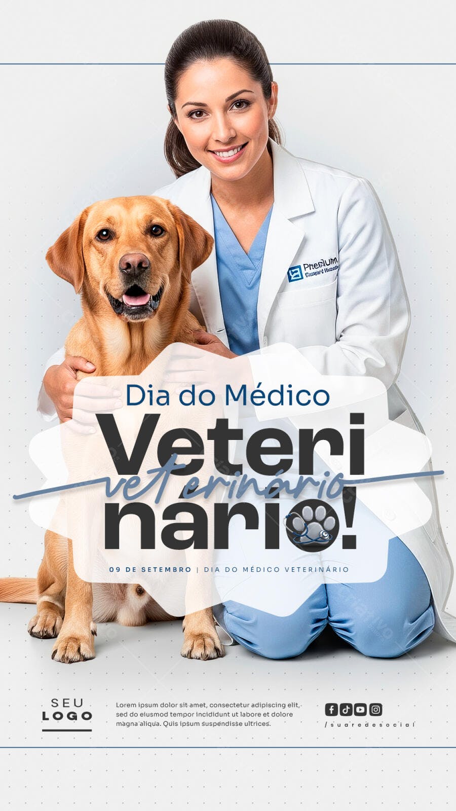Flyer Dia do Médico Veterinário PSD Editável