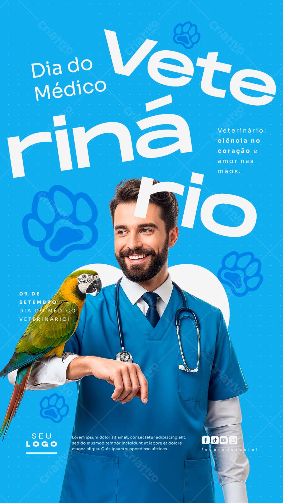 Flyer Dia do Médico Veterinário PSD Editável
