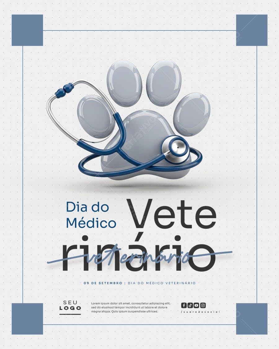 Flyer Dia do Médico Veterinário PSD Editável