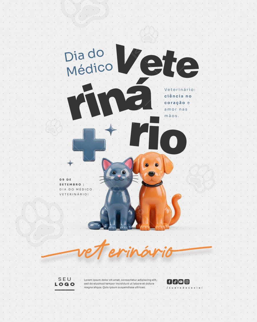 Flyer Dia do Médico Veterinário PSD Editável