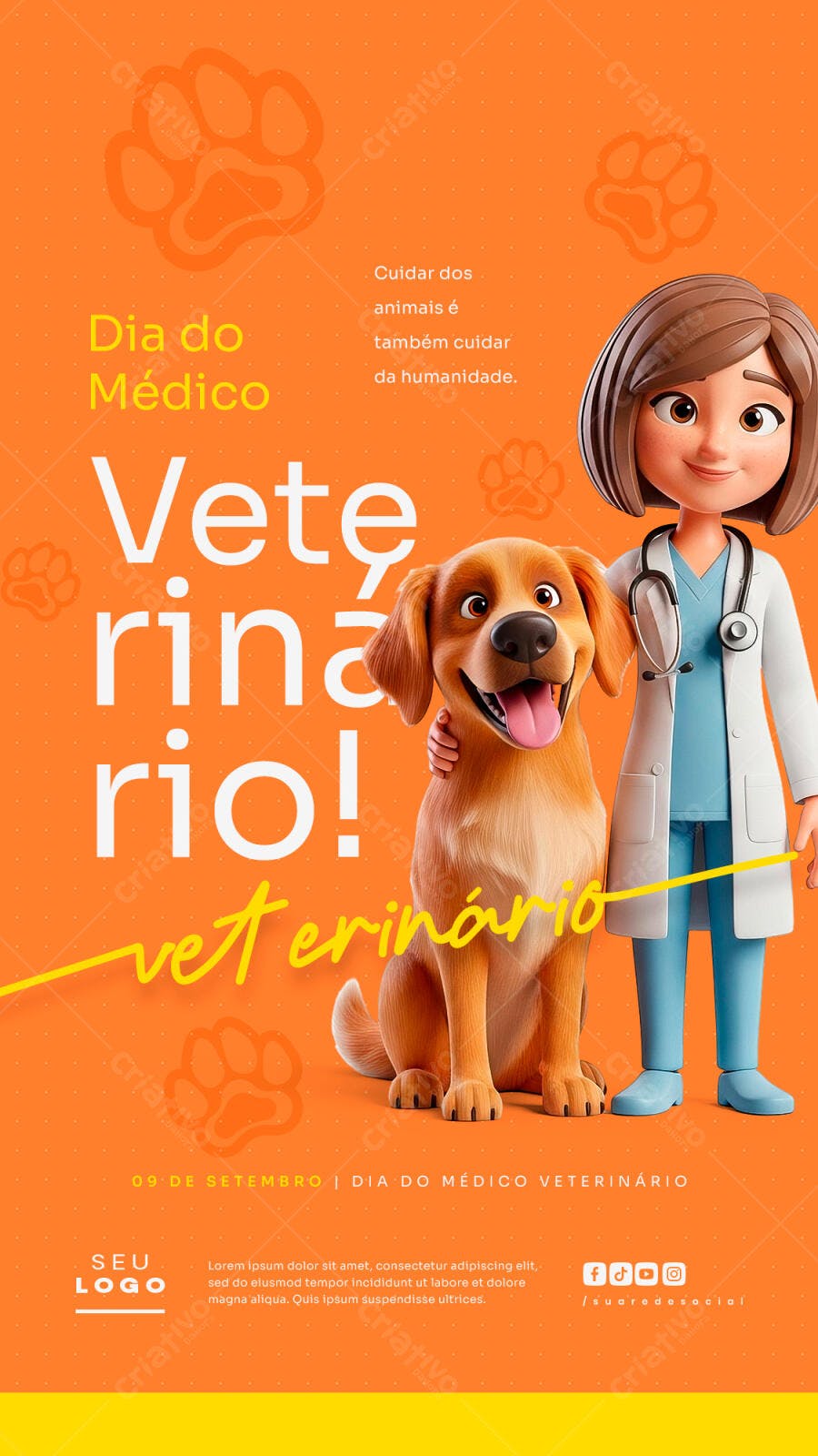 Flyer Dia do Médico Veterinário PSD Editável