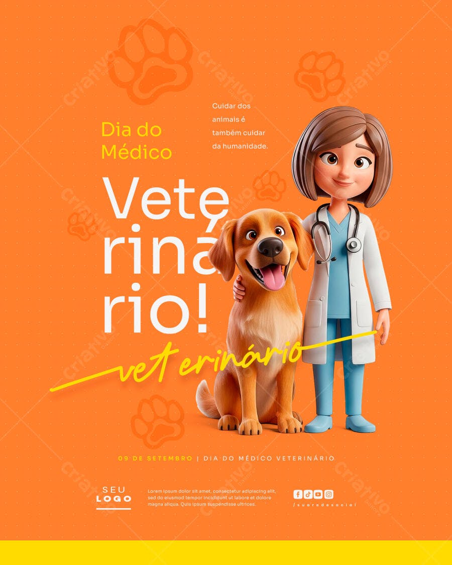 Flyer Dia do Médico Veterinário PSD Editável