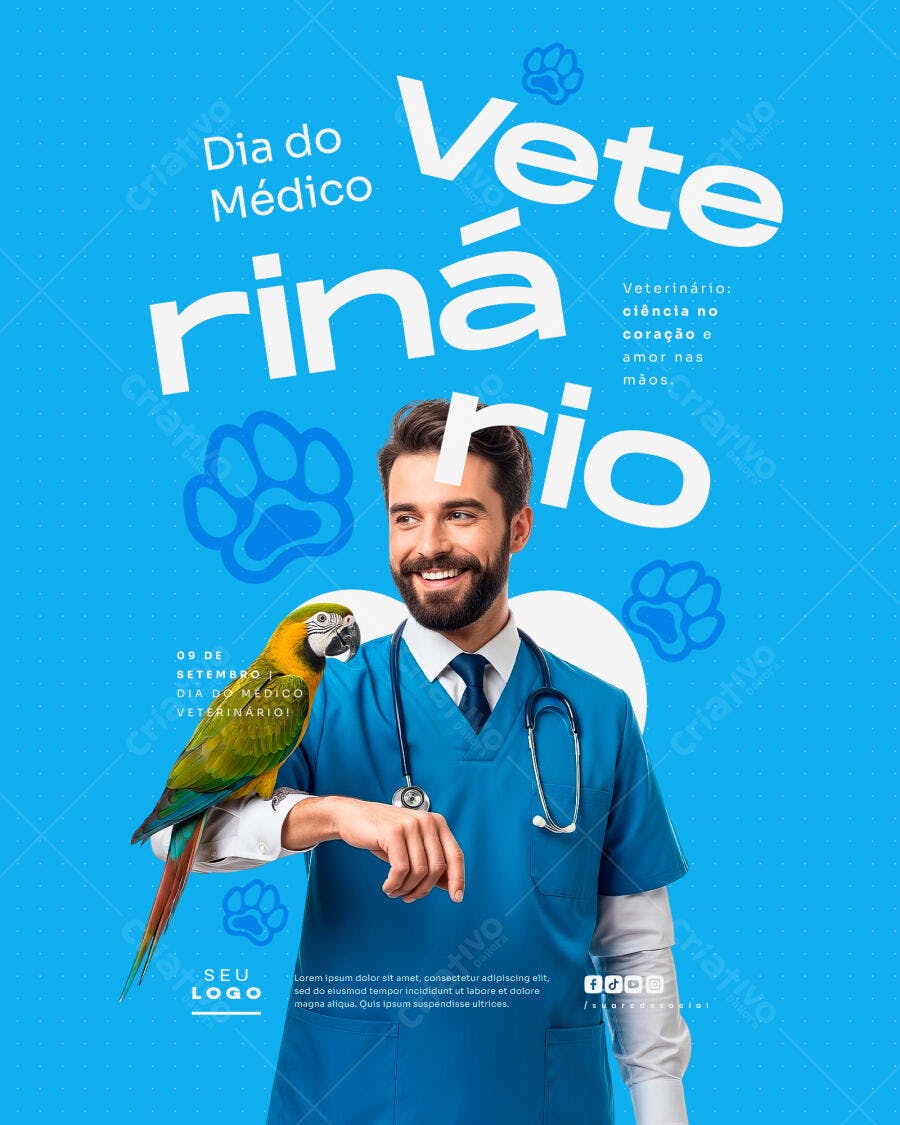 Flyer Dia do Médico Veterinário PSD Editável