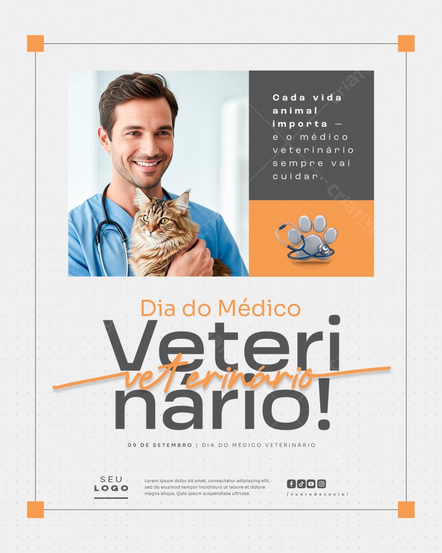 Flyer Dia do Médico Veterinário PSD Editável
