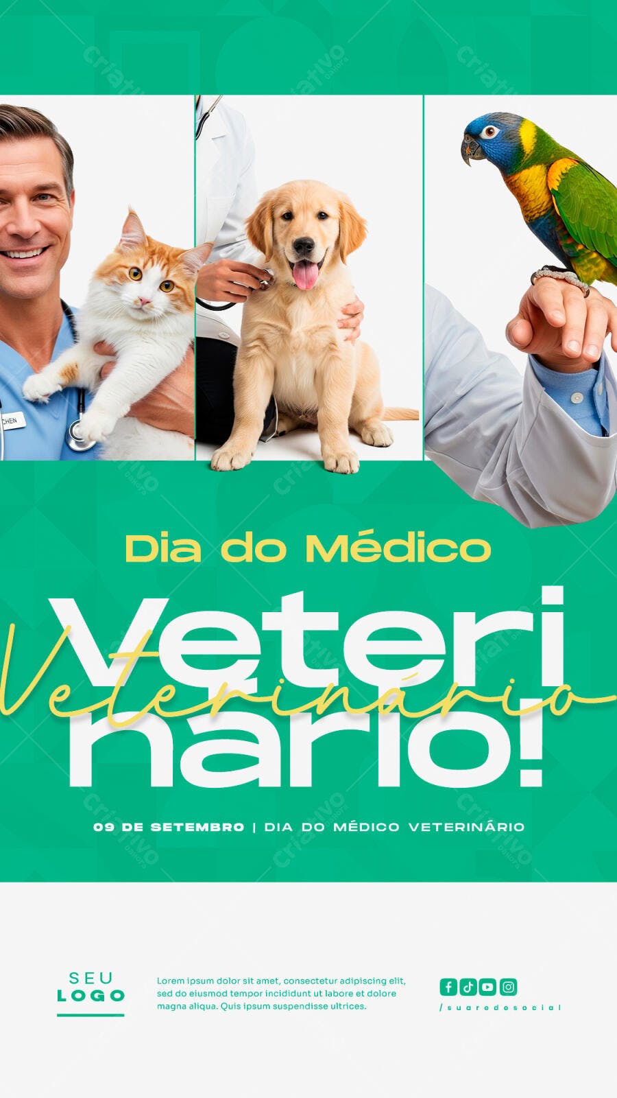 Flyer Dia do Médico Veterinário PSD Editável