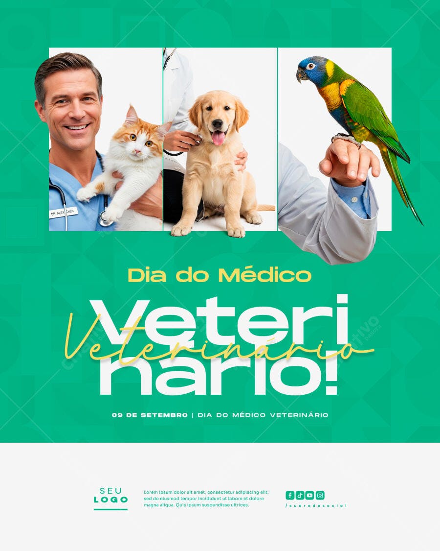 Flyer Dia do Médico Veterinário PSD Editável