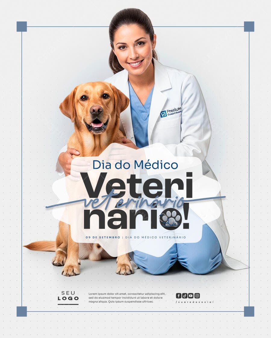 Flyer Dia do Médico Veterinário PSD Editável