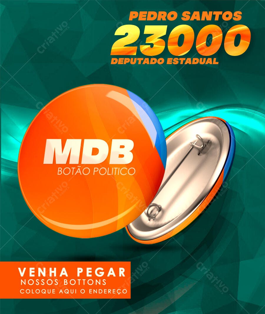 Botão de Campanha Política PSD Editável