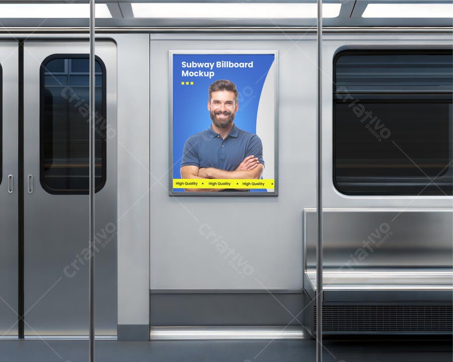 Mockup de Anúncio em Metrô: Design Moderno