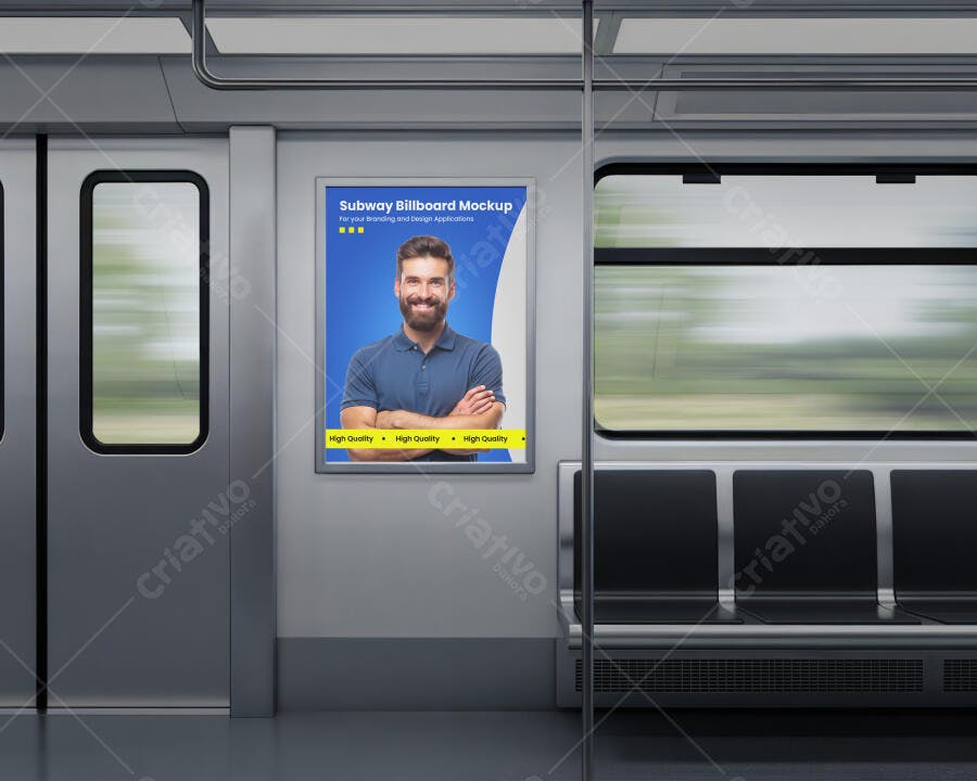 Mockup Realista de Outdoor em Metrô