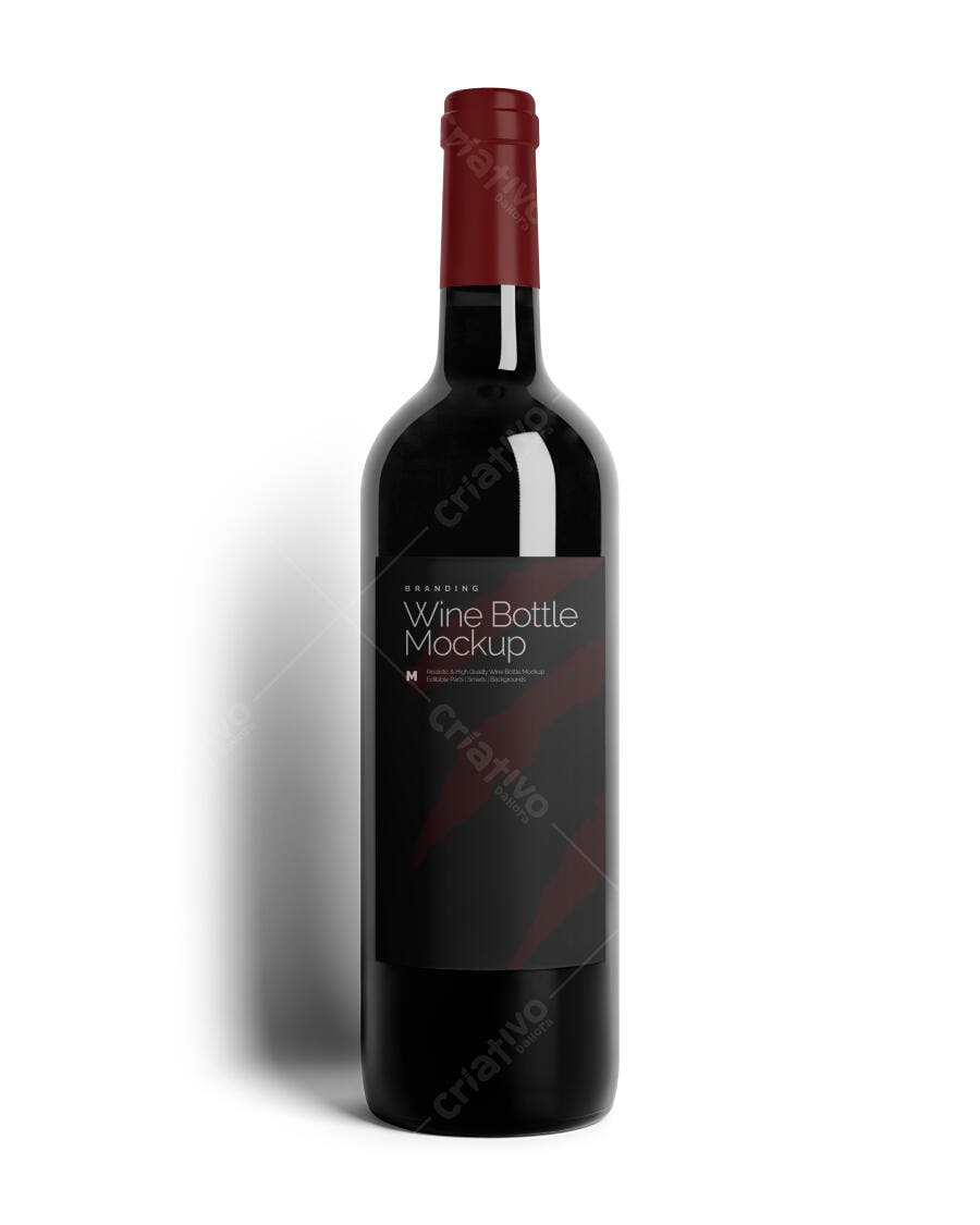 Mockup Garrafa de Vinho: Design Moderno e Realista