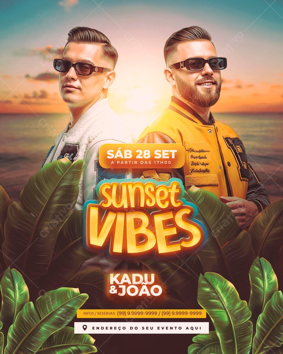 Flyer Festa Sunset Vibes PSD Editável