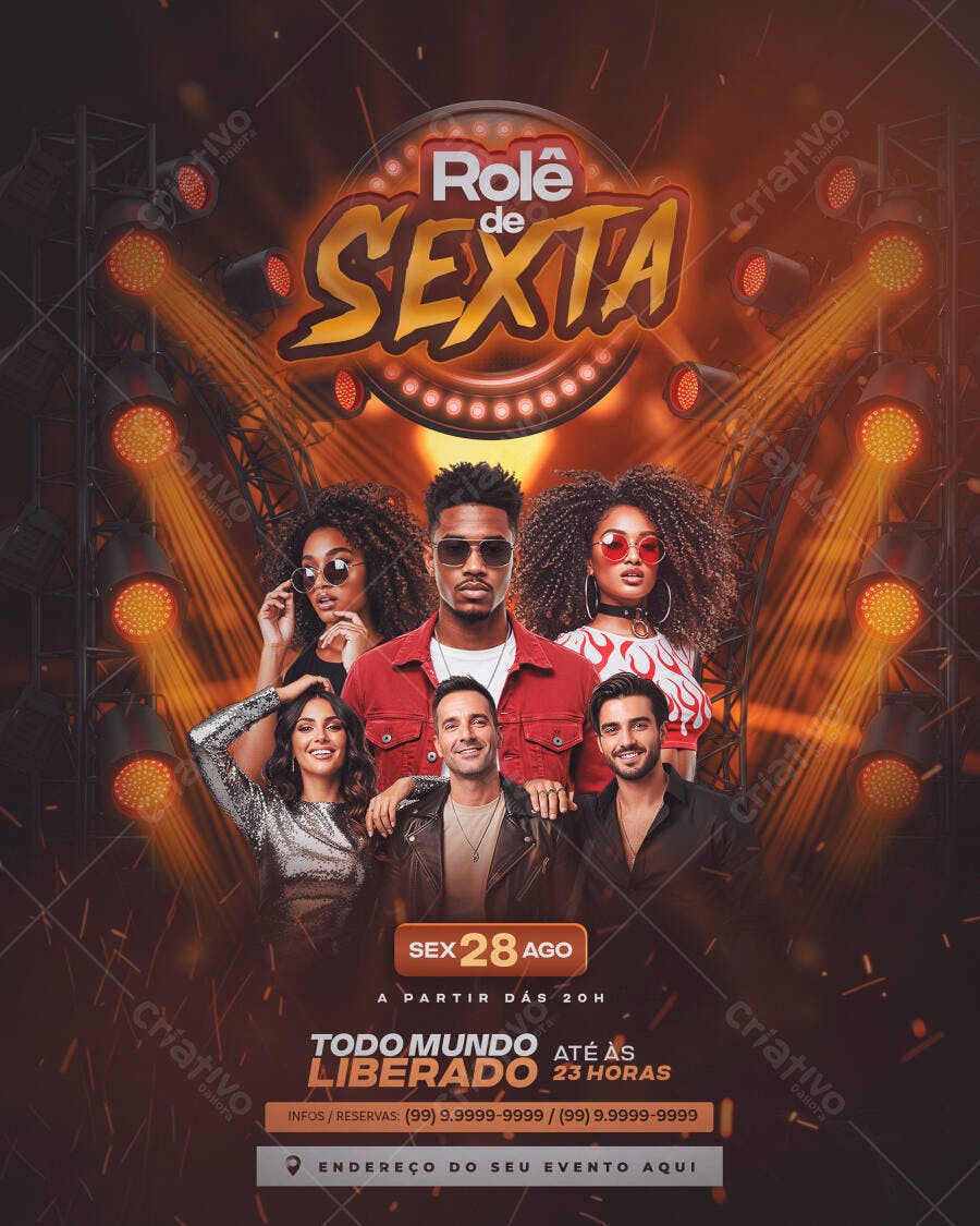 Flyer Festa Rolê de Sexta PSD Editável