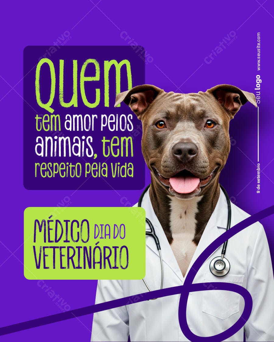 Post para Dia do Veterinário PSD Editável