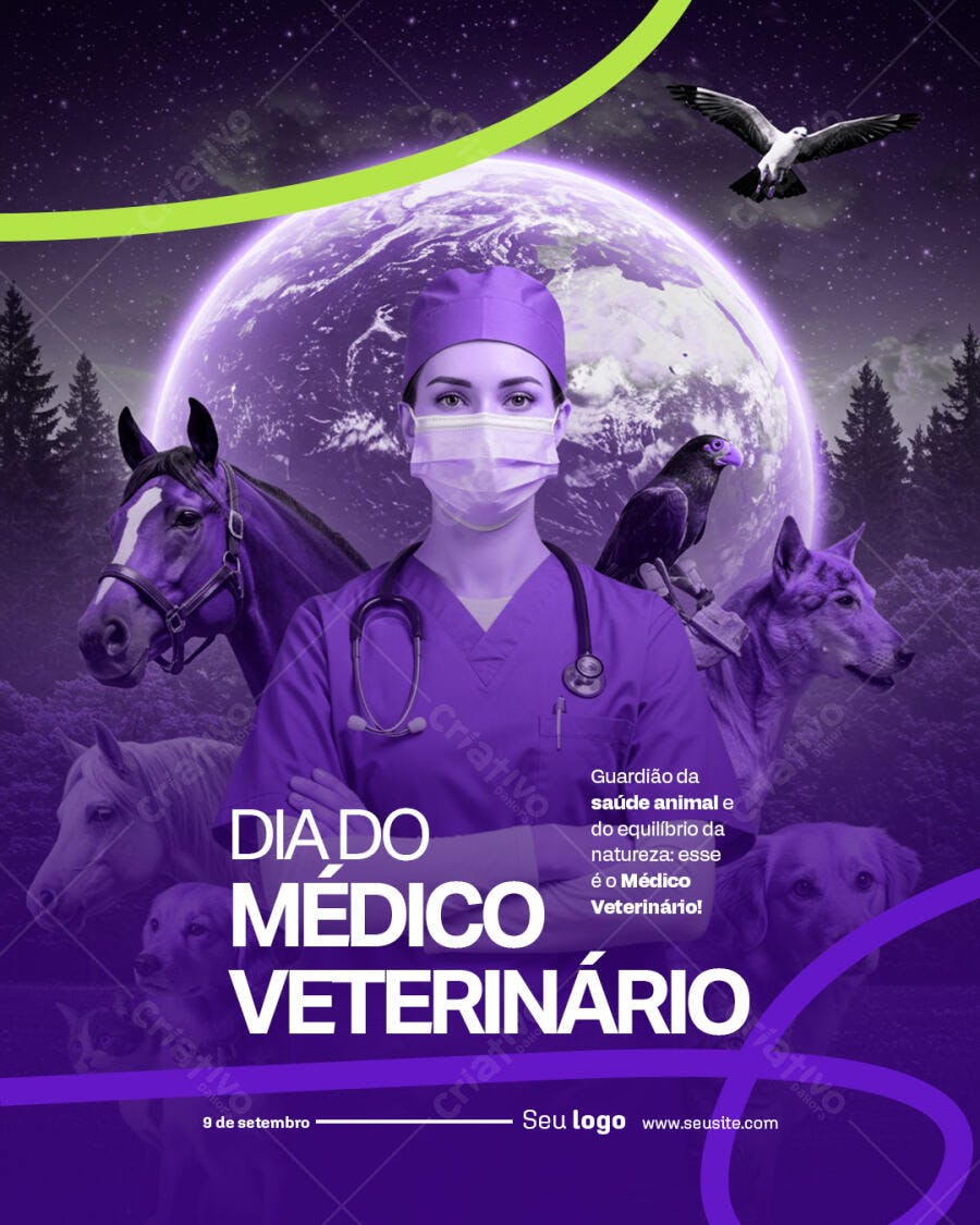 Flyer Dia do Médico Veterinário PSD Editável