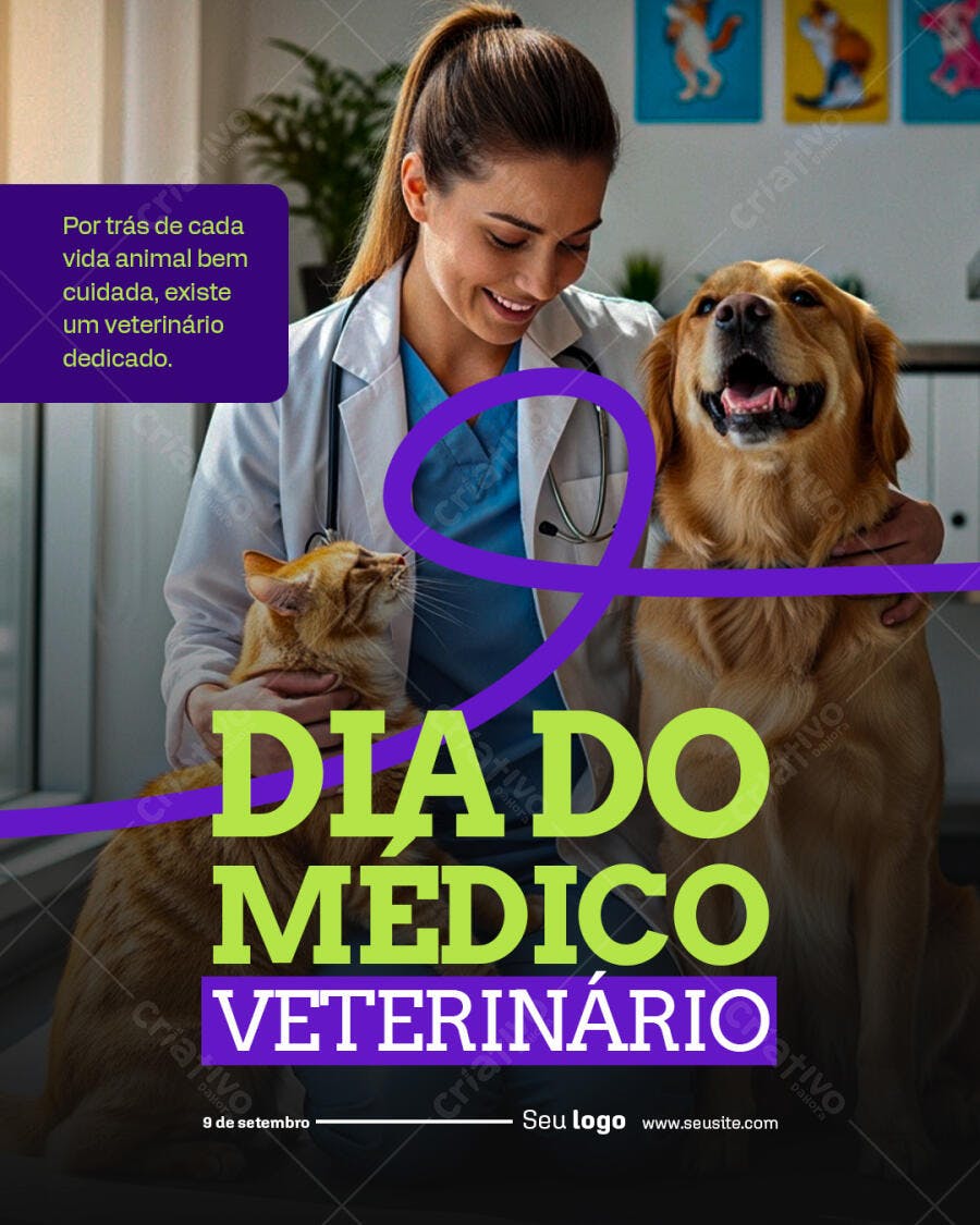 Flyer Dia do Médico Veterinário PSD Editável