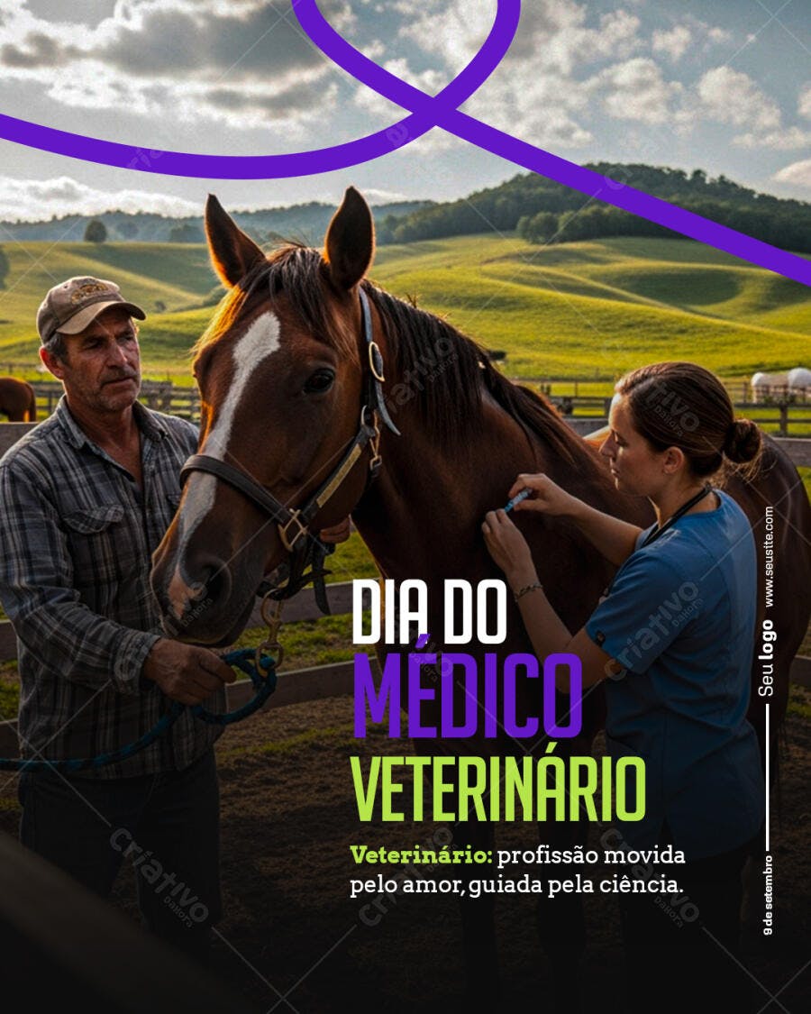 Post para o Dia do Médico Veterinário PSD Editável