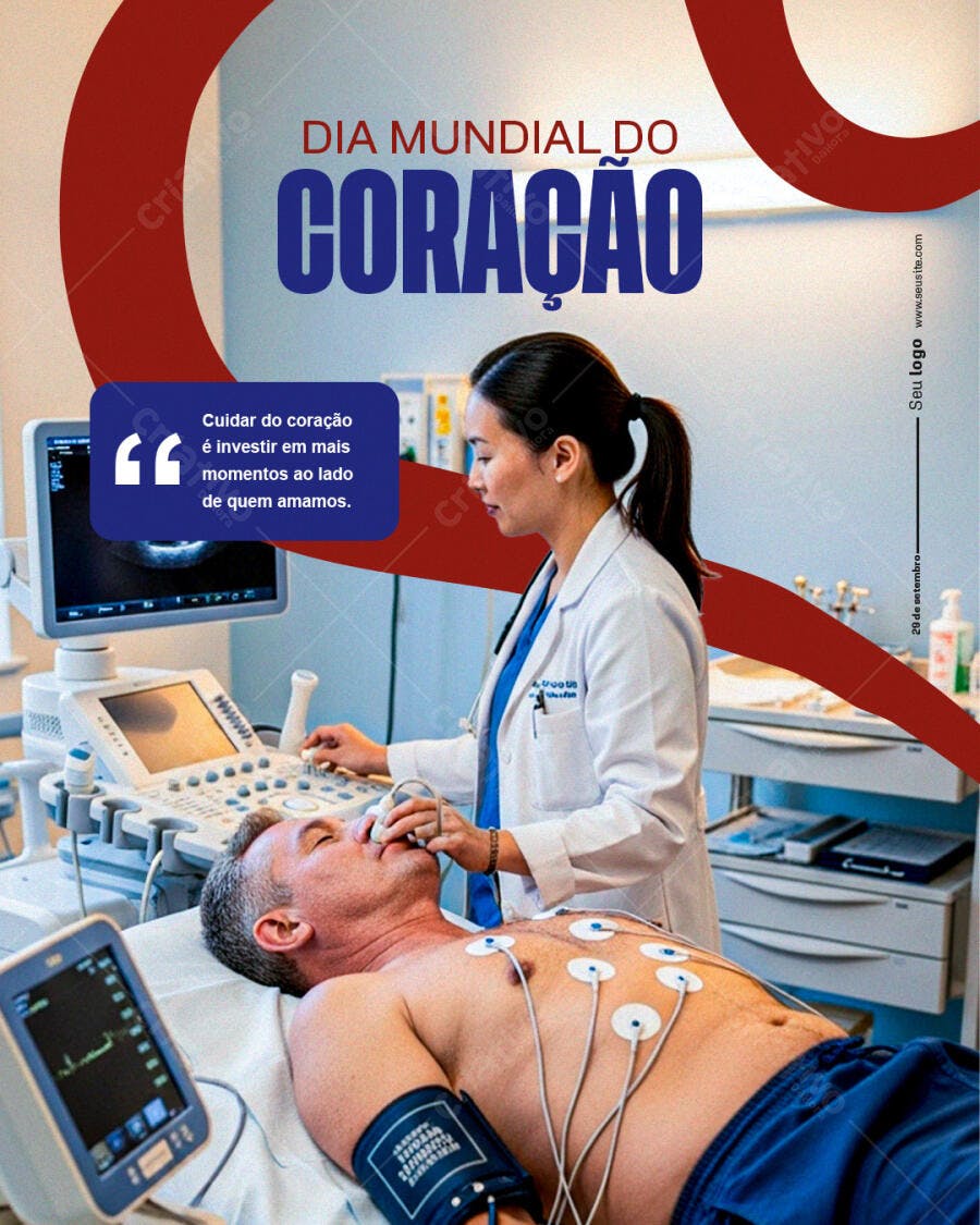 Flyer Dia Mundial do Coração PSD Editável