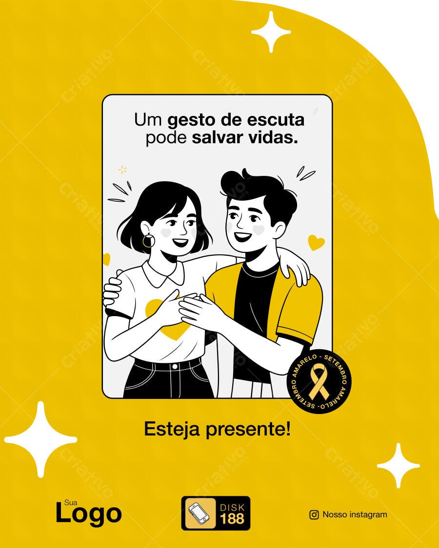 Post para Setembro Amarelo PSD Editável