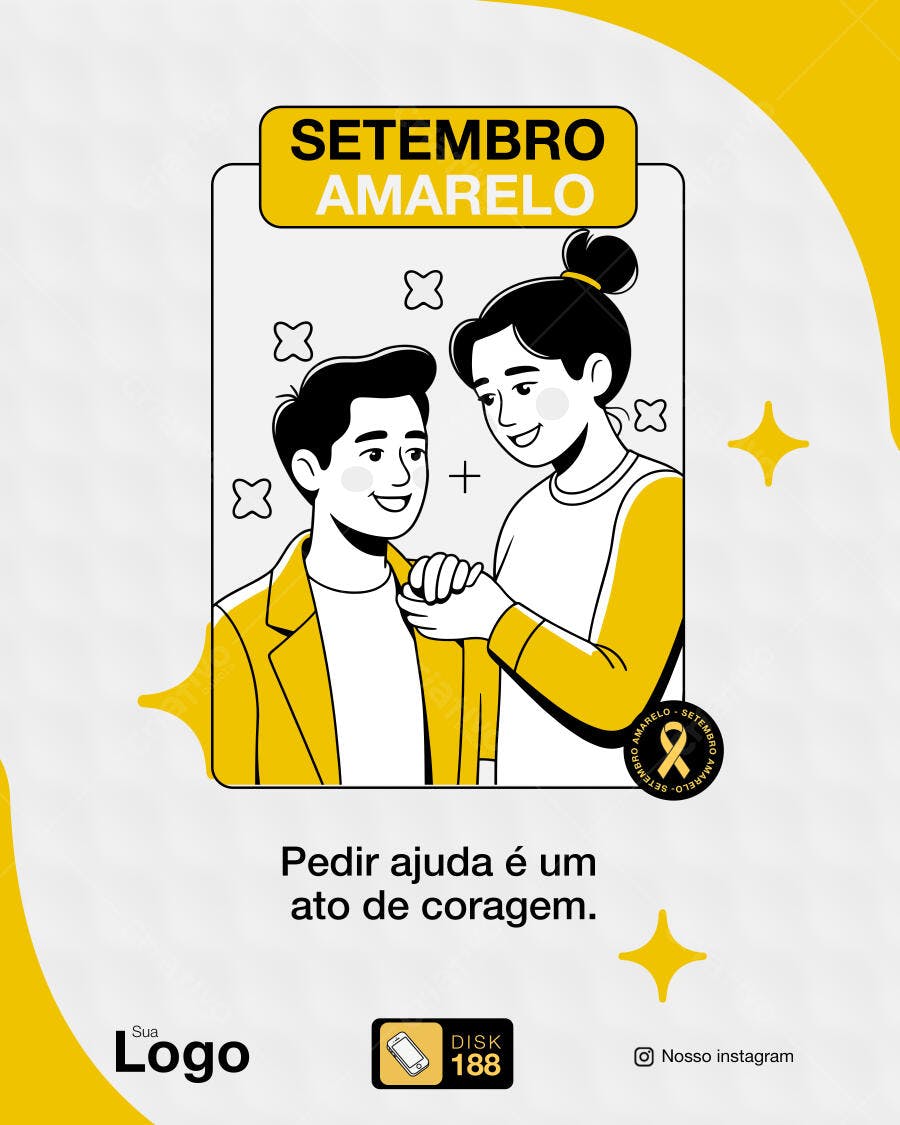 Post Setembro Amarelo PSD Editável