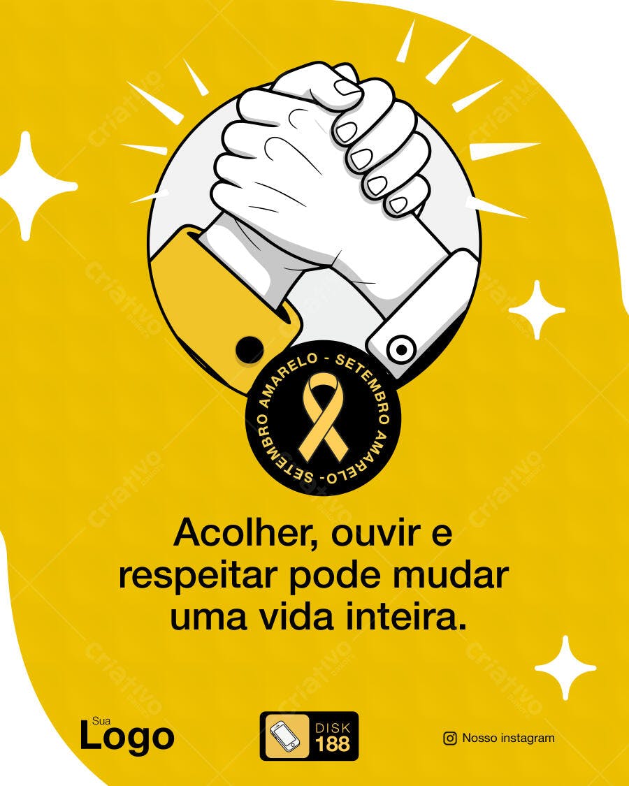Post Setembro Amarelo PSD Editável