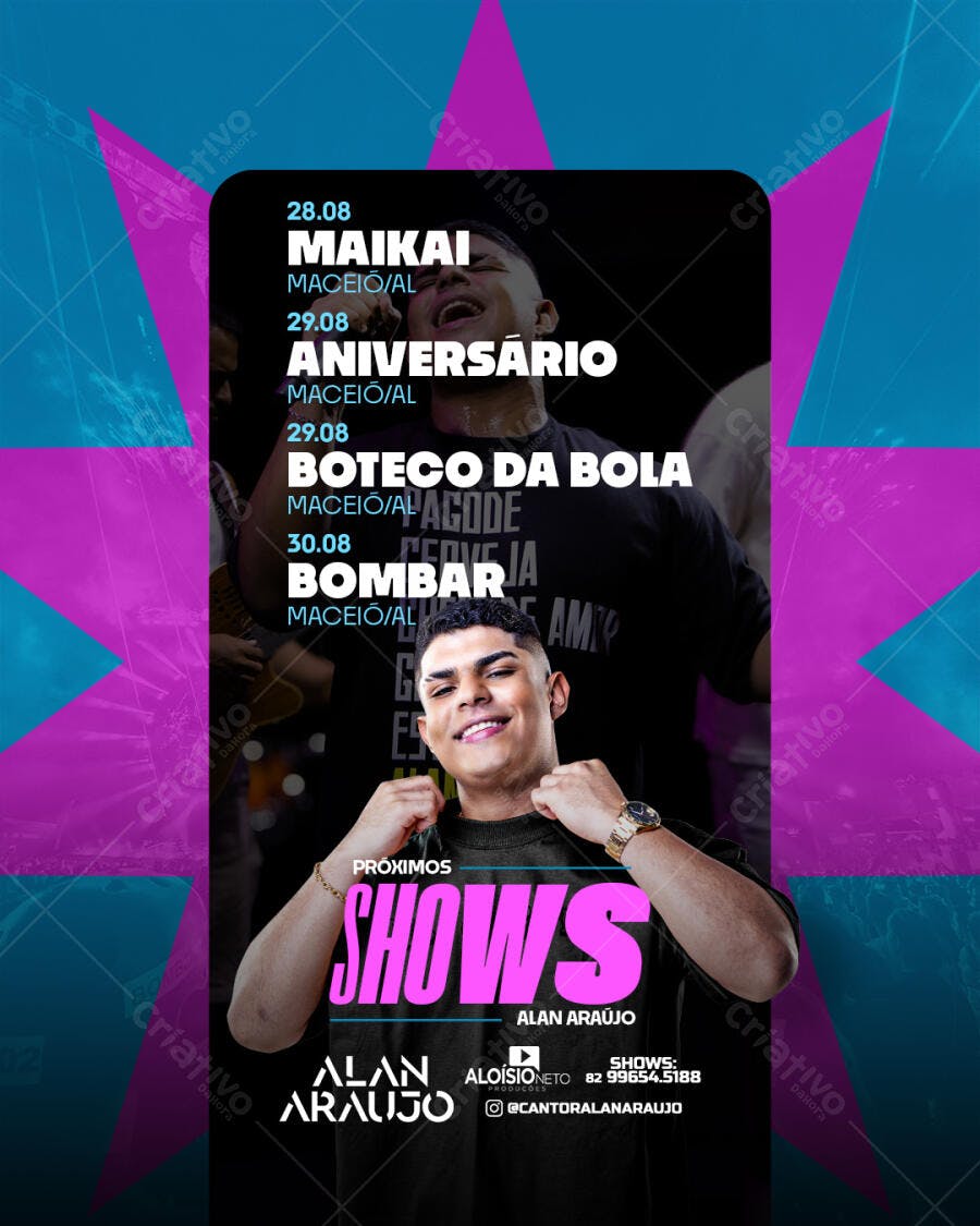 Flyer Shows Alan Araújo PSD Editável