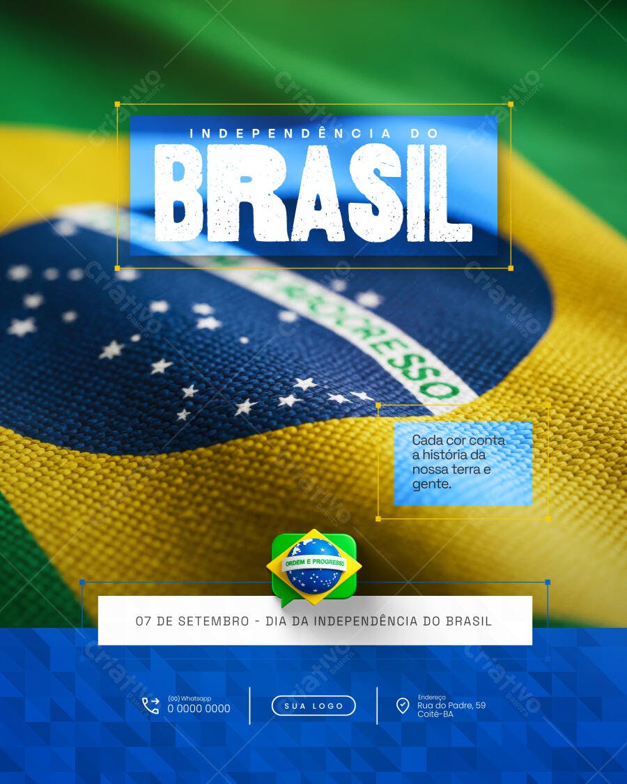 Flyer 7 de Setembro - Independência do Brasil PSD Editável