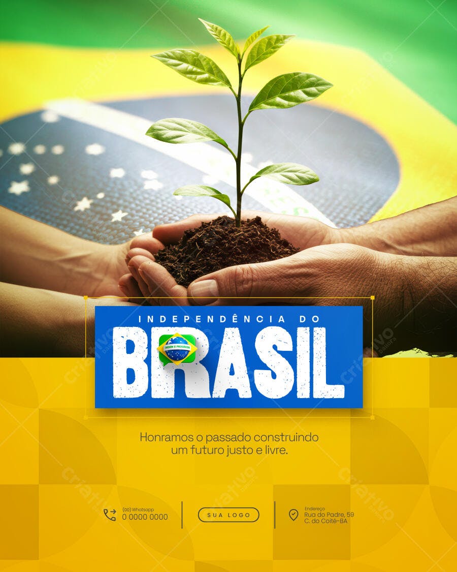 Flyer para o Dia da Independência do Brasil PSD Editável