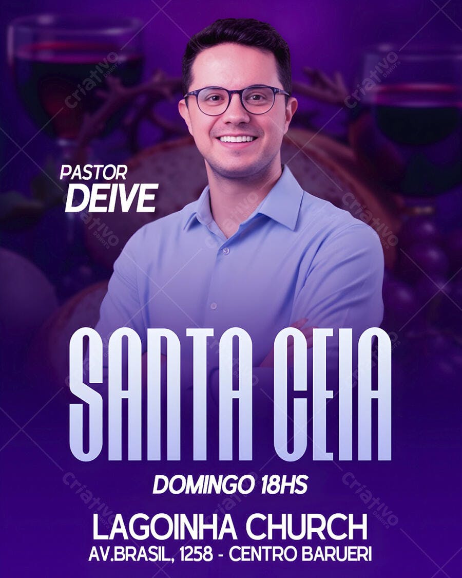 Flyer para Santa Ceia PSD Editável