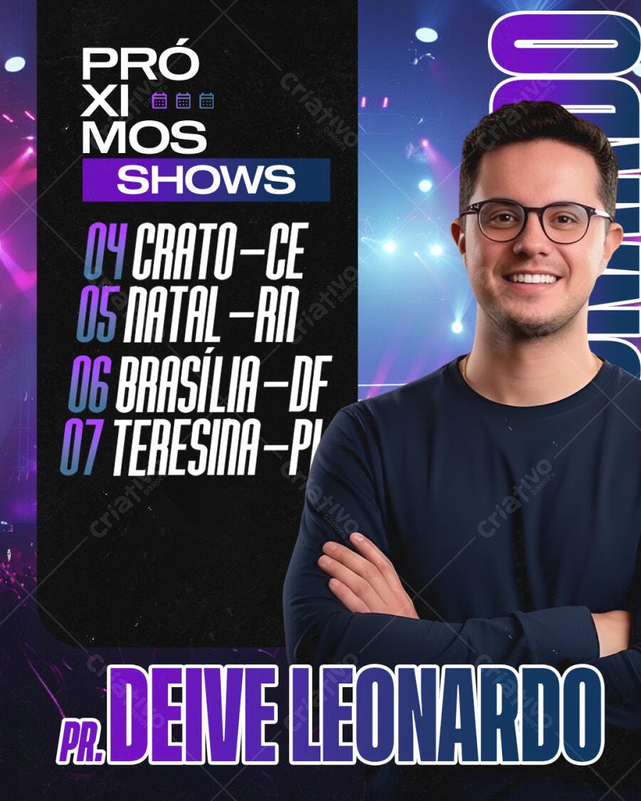 Flyer para Shows Deive Leonardo PSD Editável