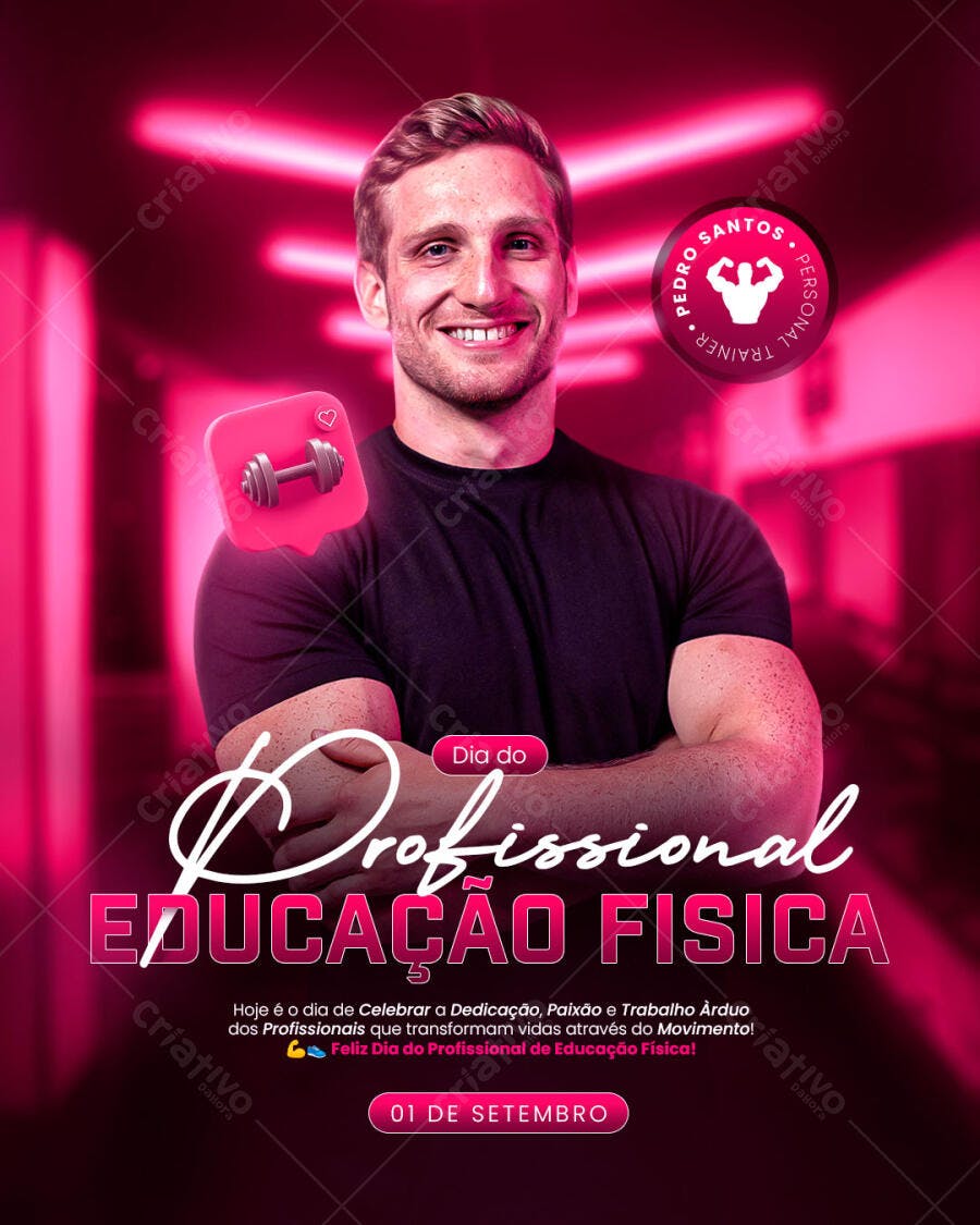 Flyer Dia do Profissional de Educação Física PSD Editável