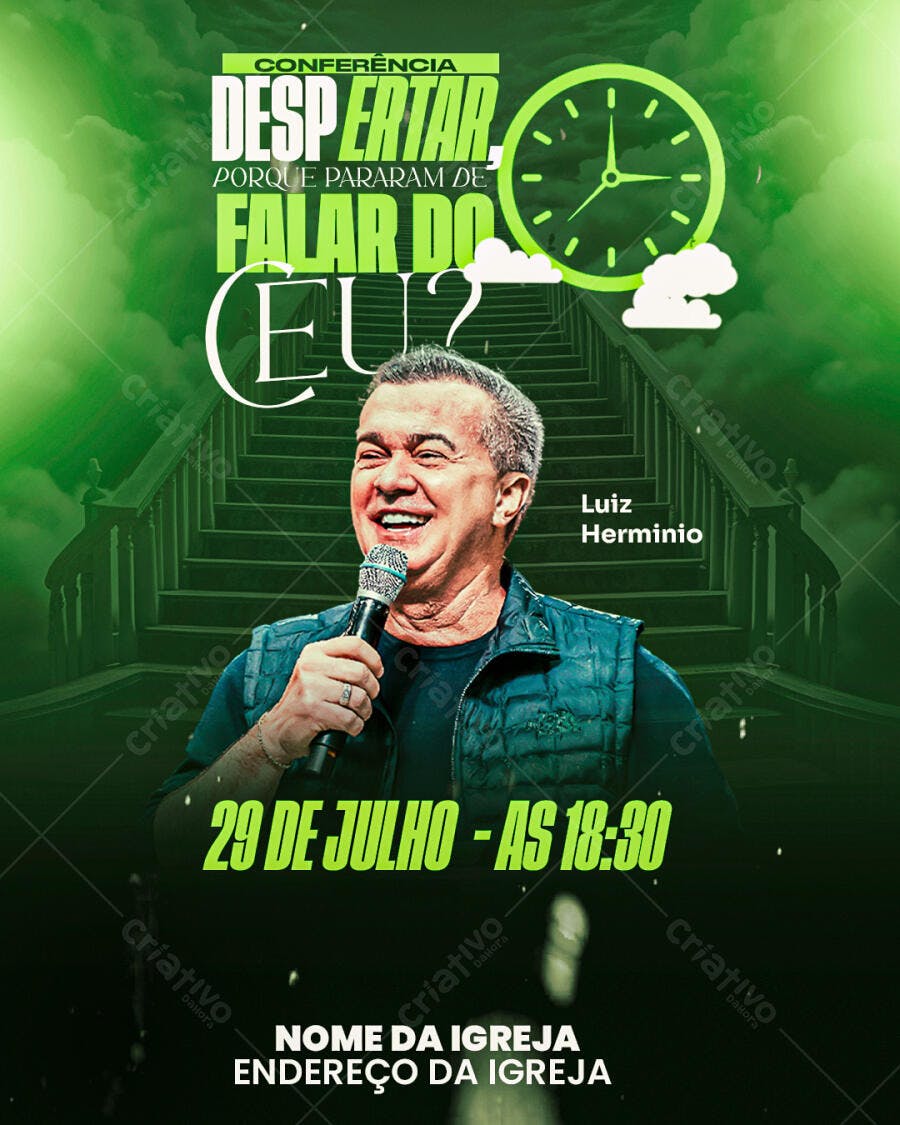 Flyer para Conferência Despertar PSD Editável
