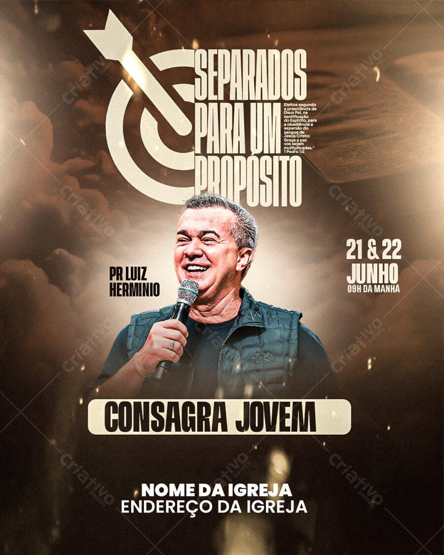 Flyer para Evento Religioso Consagra Jovem PSD Editável