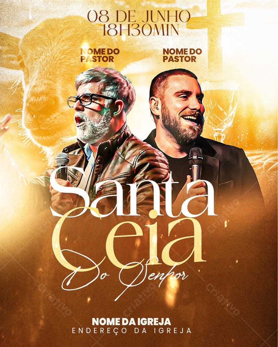 Flyer para Santa Ceia do Senhor PSD Editável