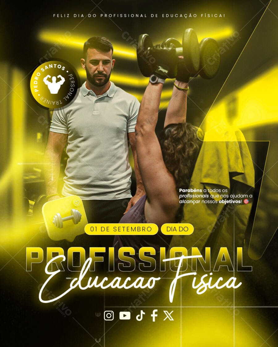 Flyer Dia do Profissional de Educação Física PSD Editável