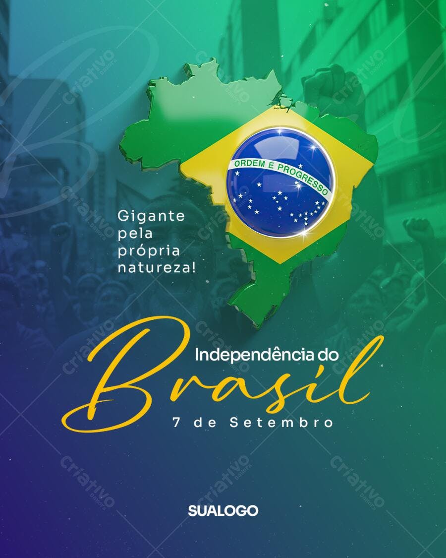 Flyer para o Dia da Independência do Brasil PSD Editável