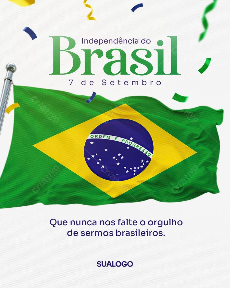 Flyer 7 de Setembro Independência do Brasil PSD Editável
