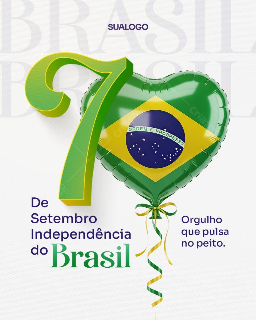 Flyer 7 de Setembro Independência do Brasil PSD Editável