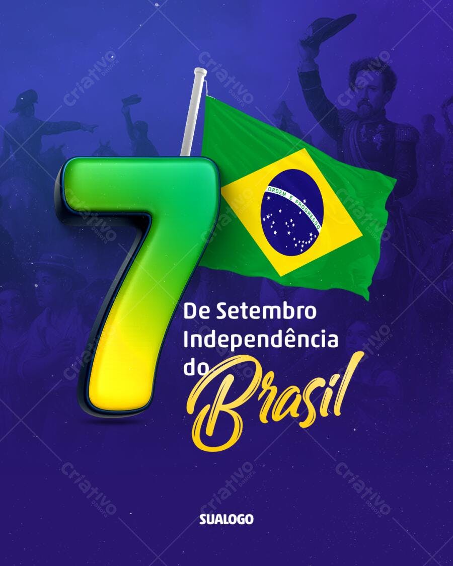 Flyer 7 de Setembro Independência do Brasil PSD Editável