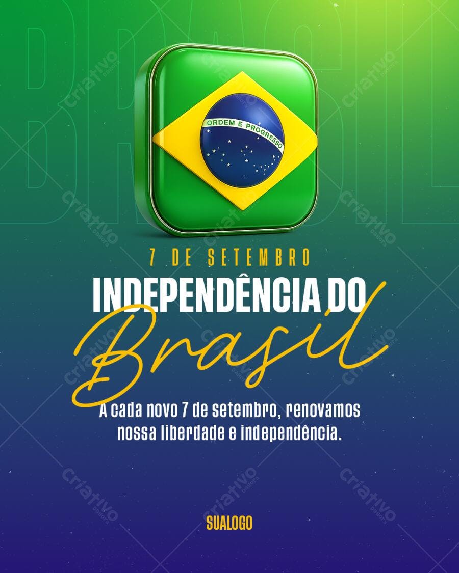 Flyer para o Dia da Independência do Brasil PSD Editável