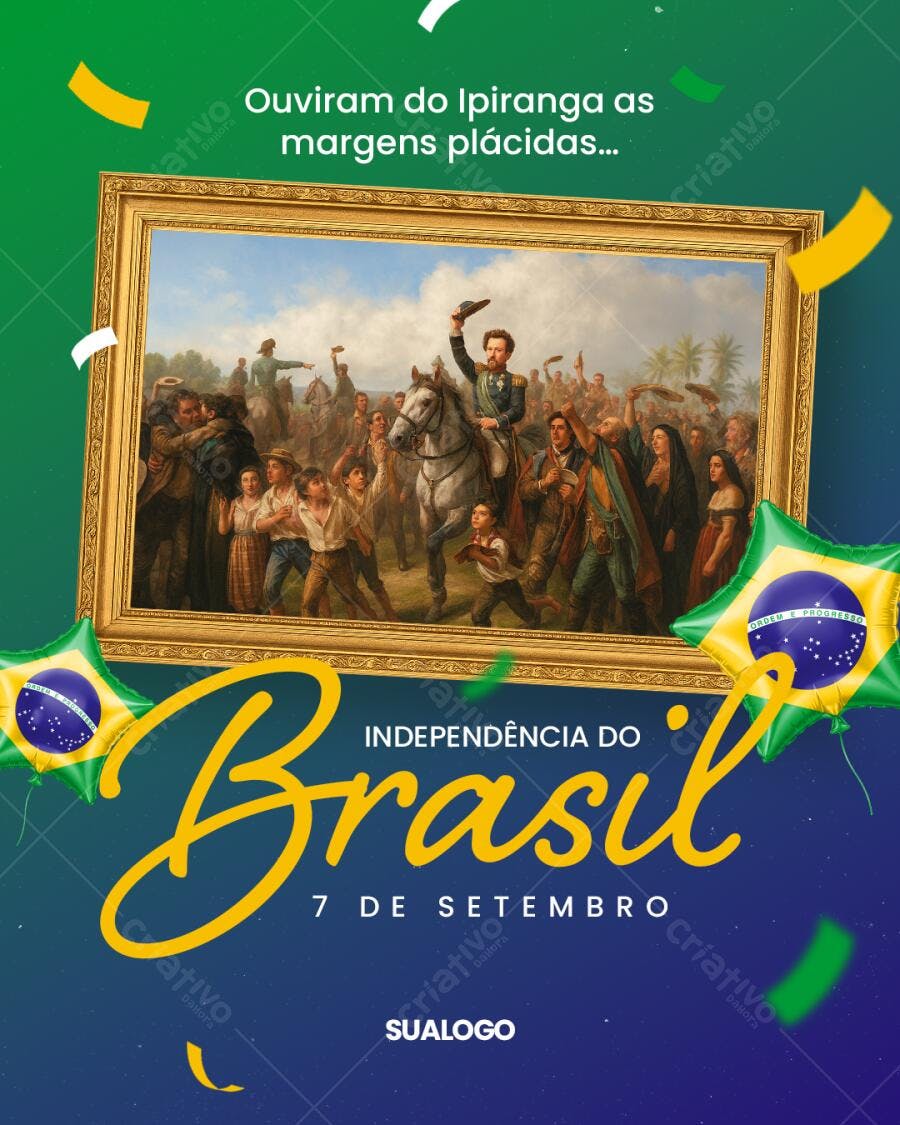 Flyer para o Dia da Independência do Brasil PSD Editável