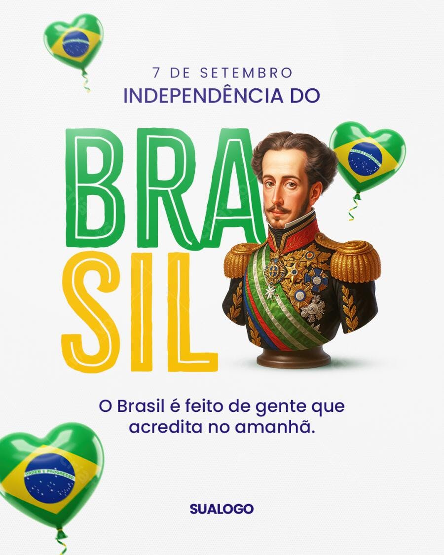 Flyer para o Dia da Independência do Brasil PSD Editável